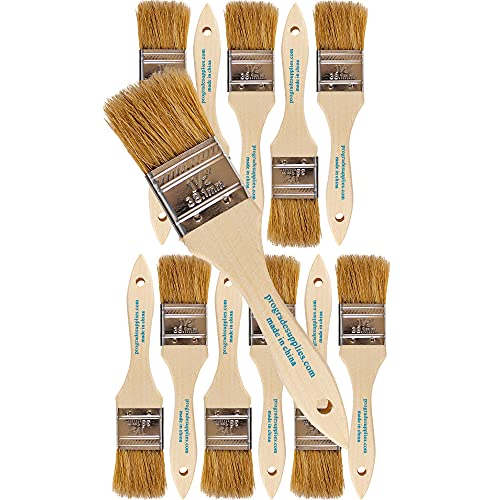 Pro Grade - Chip Paint Brushes - 12 Ea 1.5 Inch Chip Paint Brush Light Brown