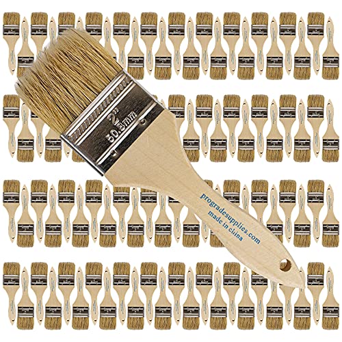 Pro Grade - Chip Paint Brushes - 96 Ea 2 Inch Chip Paint Brush Light Brown