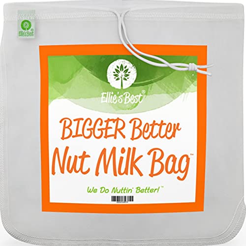 Pro Quality Nut Milk Bag - Big 12"X12" Bags - Commercial Grade Reusable All Purpose Strainer - Food Grade BPA-Free Ultra Strong Fine Mesh Nylon - Almond Milk, Juices, Cold Brew - Free Recipes