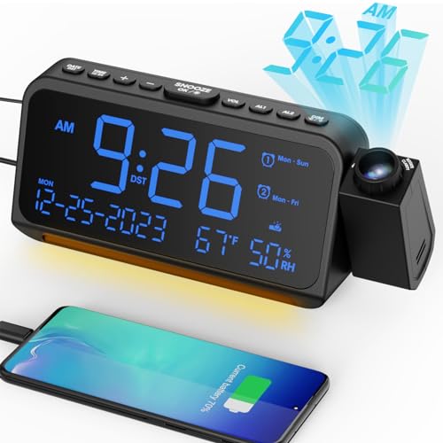 Projection Alarm Clock with Weekday/Weekend Mode