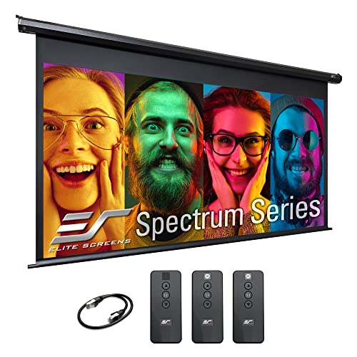 Projector Screen Elite Screens Spectrum, 150-INCH Diag 16:9, Motorized Projection Screen Movie Home Theater 4K/8K Ultra HD Ready, ELECTRIC150H2