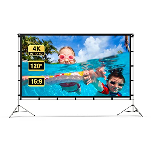 Projector Screen Outdoor, Vamvo Portable Projector Screen with Aluminum Alloy Stand