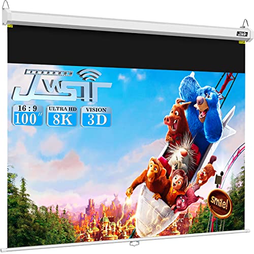 Projector Screen Pull Down, JWSIT 100 inch