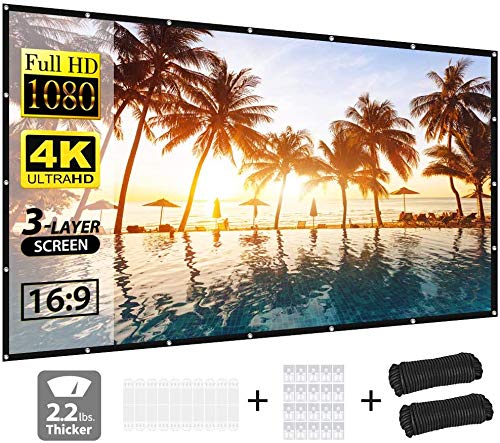 Projector Screen Vamvo 120 Inch Indoor Outdoor Projector Screen 3 Layer Movie Screen Portable Projection Movies Screen For Home Theater 51l74M3j2TL 
