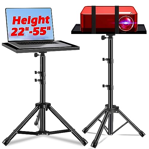 Projector Stand- Laptop Stand Adjustable Height 21 to 55 Inch,Projector Tripod with Phone Holder,Tripod for Projector,DJ Equipment,Projector Stand for Outdoor Movies,Office, Home, Stage or Studio...