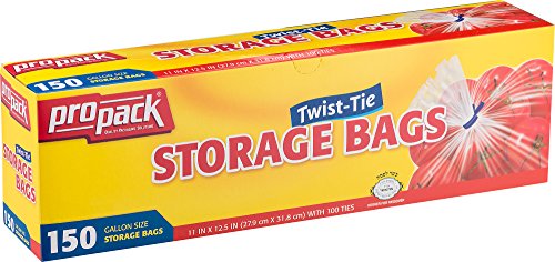 ProPack Disposable Plastic Storage Bags with Twist Tie - Convenient and Durable