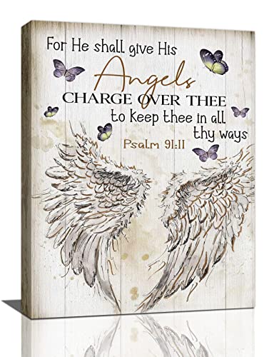 Psalm 91 Wall Art Christian Angel Wings
