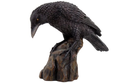 PTC Black Raven on Rocks Statue Figurine