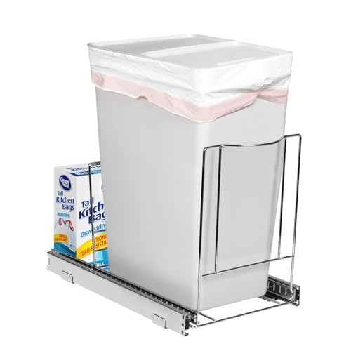 Pull Out Trash Can Under Cabinet - Heavy Duty & Adjustable
