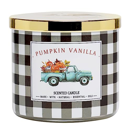 Pumpkin Vanilla Scented Candle - Autumn 3 Wicks Large Candle