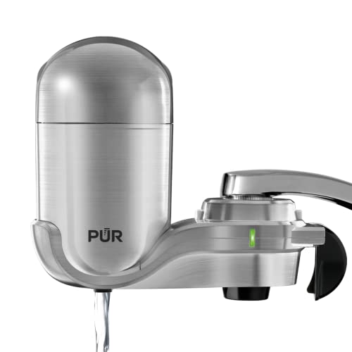 PUR PLUS Faucet Mount Water Filtration System, Stainless Steel