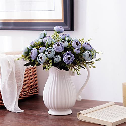 Purbert Modern Flower Vase for Home Decor, 8 Inch Ceramic Vase with Handle