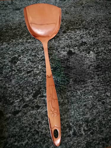 Pure Copper Spoon Thickened Household Pure Copper Cooking Shovel Kitchen Cooking Rice Spoon Pure Copper Tableware (Spatula)