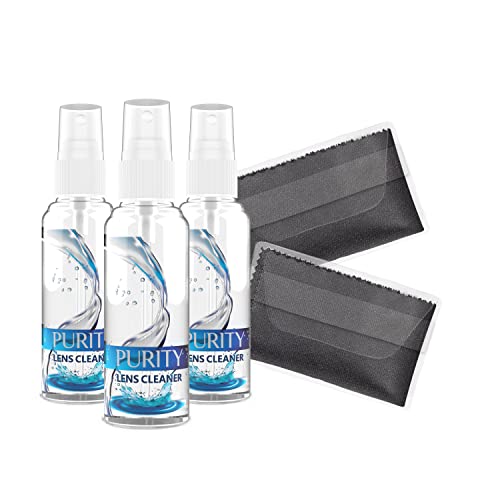 Purity Eyeglass Lens Cleaner Kit - Travel Size Lens Cleaner Spray + Microfiber Cleaning Cloths