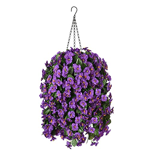Purple Artificial Flowers Basket