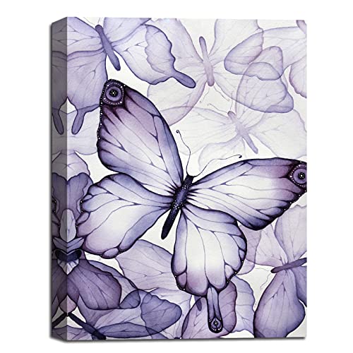 Purple Butterfly Canvas Wall Art