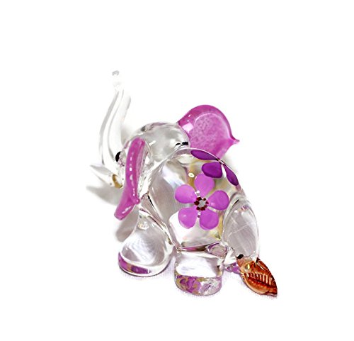 Purple Elephant Blown Glass Figurine