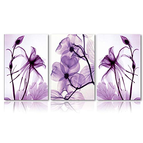 Purple Flowers Art Wood Inside Framed Ready to Hang