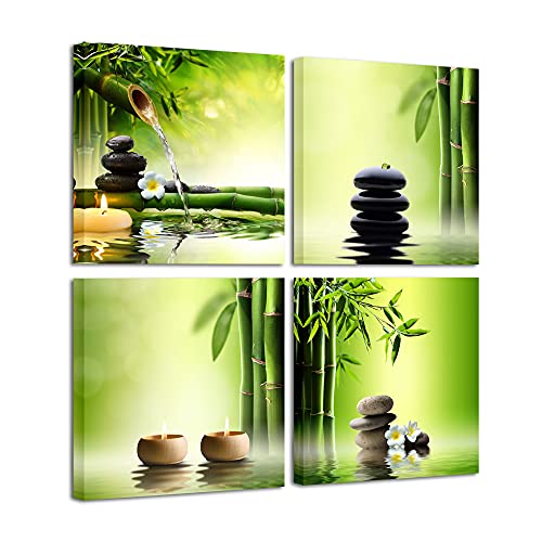 Pyradecor 4 Panel Stretched Zen Canvas Wall Art