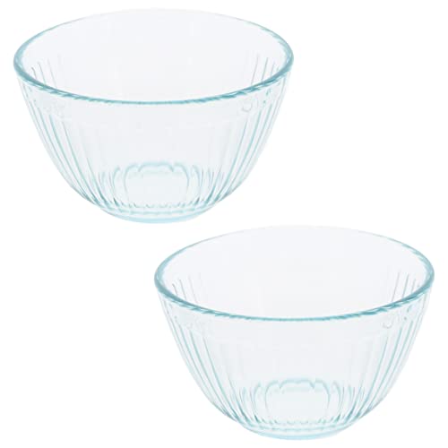 Pyrex 7401 3-Cup Sculpted Glass Mixing Bowls - 2 Pack