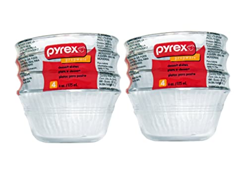 Pyrex Glass 6-Ounce Custard Cups, Set of 4