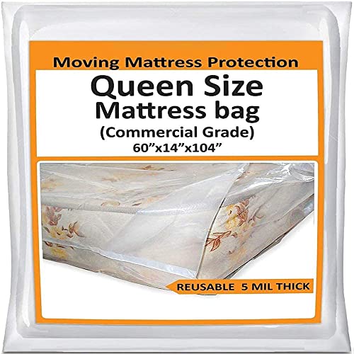 Queen Mattress Bags - Heavy-Duty Storage Cover - Reusable Protector