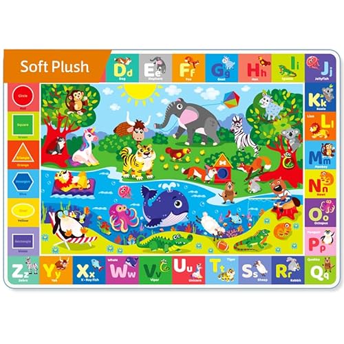 QUOKKA Baby Play Mat - Super Soft Plush ABC Playmat for Toddlers & Infants