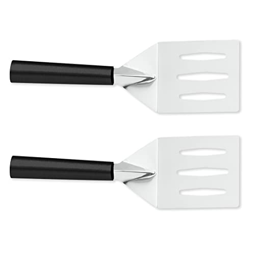 RADA Metal Grill Spatula –Stainless Steel Face and Steel Resin Handle, 10-1/8 Inches, Pack of 2
