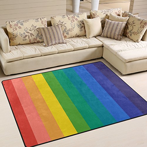 Rainbow Area Rug for Living Room Bedroom Dining Room