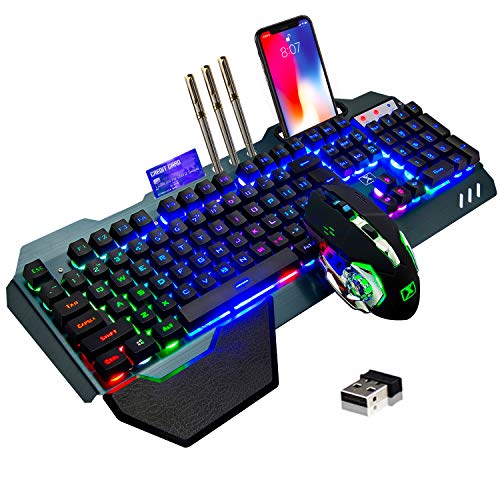 Rainbow Backlit Wireless Gaming Keyboard and Mouse