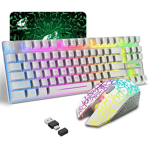 Rainbow LED Backlit Wireless Gaming Keyboard and Mouse Combo