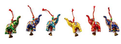 Rastogi Handicrafts Elephant Bell Hanging Set of 6