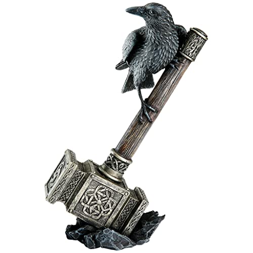 Raven Guardian of Thor's Thunder Hammer Statue