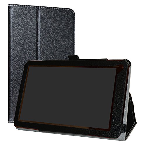 RCA 7 Voyager III Case,LiuShan PU Leather Slim Folding Stand Cover for 7" RCA 7 Voyager III RCT6973W43 Android Tablet,Black