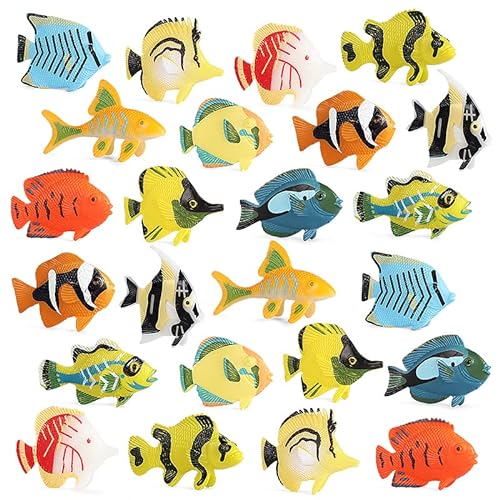 RCOMG 24PCS Tropical Fish Toys