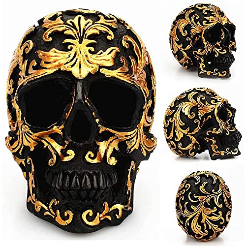 READAEER Small Size Human Skull Resin Statue Head Sculptures Skull Collectible Figurines