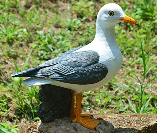 Real Seagull Figurine - Outdoor Statues Yard Art