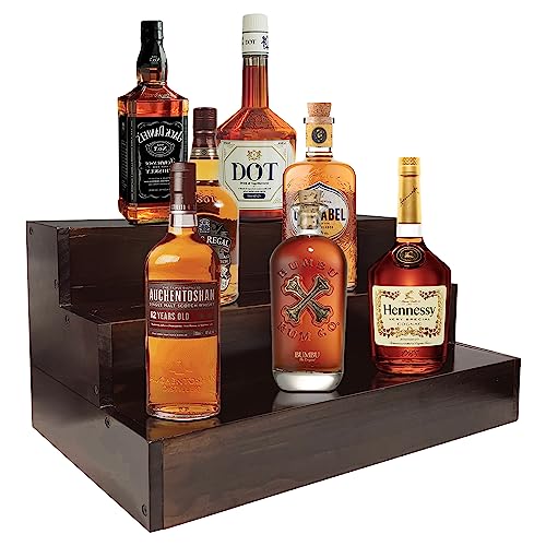 Real Wood Liquor Bottle Shelf - Vintage Bar Stand