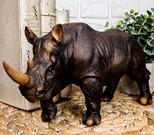 Realistic African Rhino Figurine