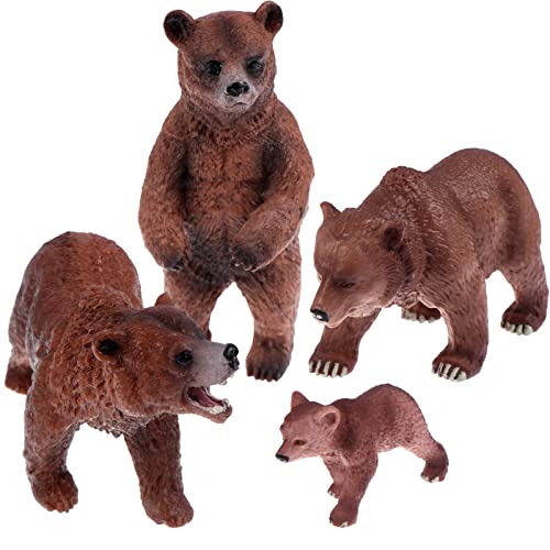 Realistic Bear Figurines Toy Set