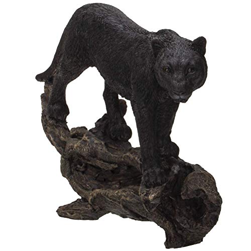 Realistic Black Cat Panther Decorative Resin Figurine Statue