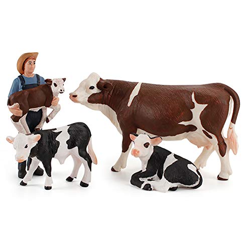 Realistic Farm Cow Model Figure Toy Set