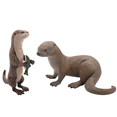 Realistic Otters Figurine for Collection Desktop Decoration