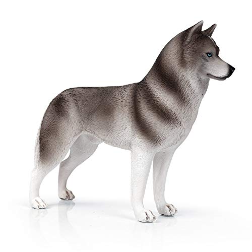 Realistic Plastic Husky Dog Figurine