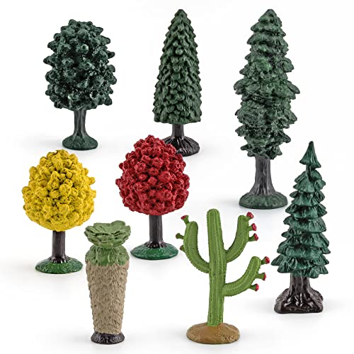 Realistic Plastic Trees Toy Set for Kids Sensory Bins Learning