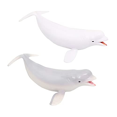 Realistic White Whale Figurines