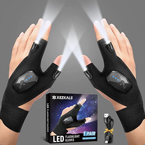Rechargeable LED Flashlight Gloves for Men