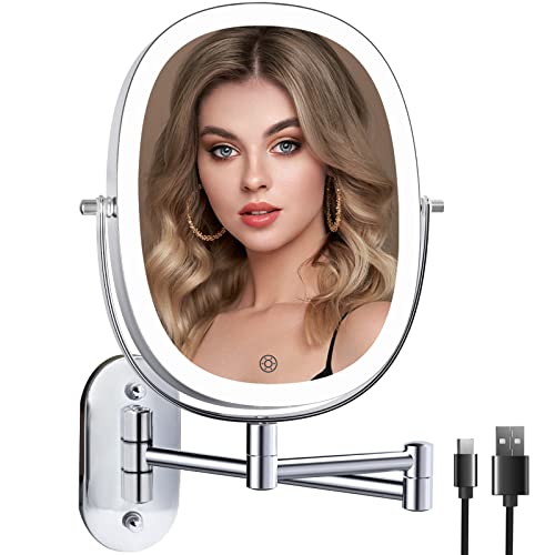 Rechargeable Lighted Wall Mounted Makeup Mirror
