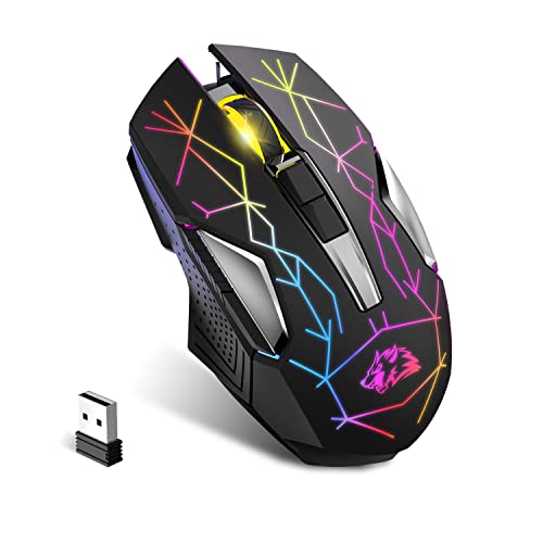 Rechargeable Wireless Gaming Mouse with Rainbow RGB Backlit