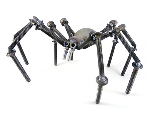 Recycled Metal Garden Art Spider/Tarantula Sculpture, Standing or Hanging, 12"